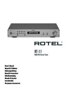 RT-11  DAB/FM Stereo Tuner Owner’s Manual Manuel de l’utilisateur