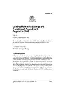 2002 No 192  New South Wales Gaming Machines (Savings and Transitional) Amendment