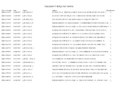 DOCUMENTREQLffiSTTINDEX Control Number OSD[removed]Date[removed]