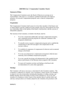 Microsoft Word - Compensation Committee Charter _as approved by the Board on June[removed]and amended on November 9  2006_ - 1