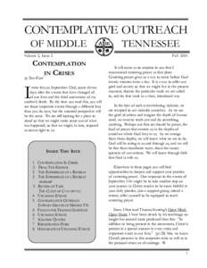 CONTEMPLATIVE OUTREACH OF MIDDLE Volume 2, Issue 2 CONTEMPLATION IN CRISES