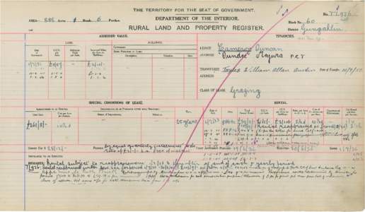 Department of the Interior Property and Tenancy Ledger