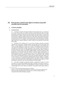 A/HRCIII. Best practices related to the rights to freedom of peaceful assembly and of association A.