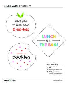 LUNCH NOTES PRINTABLES  Love you from my head  to-ma-toes