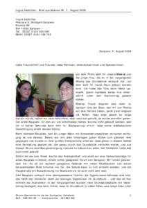 Brief aus Bosnien Nr. 7 vom August 2008