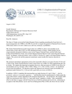 ANILCA Implementation Program OFFICE OF PROJECT MANAGEMENT & PERMITTING 550 West Seventh Avenue, Suite 1430 Anchorage, Alaska[removed]Main: [removed]Fax: [removed]