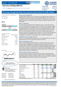 Equity – Asia Research Xinyi Glass Holdings (868 HK) HK$9.20 HK$%