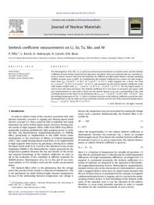 Seebeck coefficient measurements on Li, Sn, Ta, Mo, and W