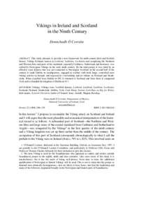 Vikings in Ireland and Scotland in the Ninth Century Donnchadh Ó Corráin