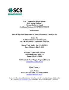 SCS FOREST CONSERVATION PROGRAM