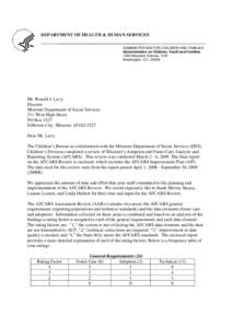 DEPARTMENT OF HEALTH & HUMAN SERVICES ADMINISTRATION FOR CHILDREN AND FAMILIES Administration on Children, Youth and Families 1250 Maryland Avenue, S.W. Washington, D.C[removed]