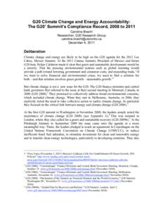 G20 Accountability on Climate Change and Energy