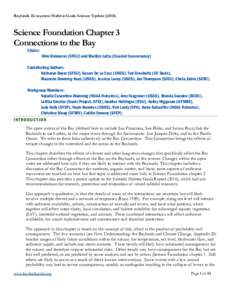 Baylands Ecosystem Habitat Goals Science UpdateScience Foundation Chapter 3 Connections to the Bay Chairs: