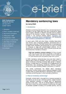 NSW Parliamentary Research Service January 2014 e-brief[removed]Mandatory sentencing laws