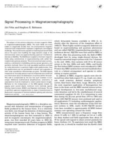 METHODS 25, 249–[removed]doi:[removed]meth[removed], available online at http://www.idealibrary.com on Signal Processing in Magnetoencephalography Jiri Vrba and Stephen E. Robinson CTF Systems Inc., A subsidiary of V