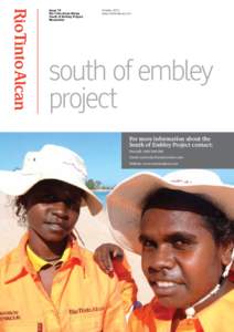 Issue 10 Rio Tinto Alcan Weipa South of Embley Project Newsletter  October 2013