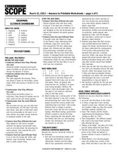 ®  THE LANGUAGE ARTS MAGAZINE March 12, 2012 • Answers to Printable Worksheets • page 1 of 5
