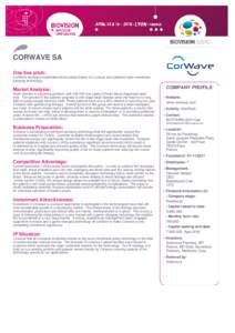 CORWAVE SA One line pitch: CorWave develops implantable blood pumps based on a unique and patented wave membrane pumping technology.  Market Analysis: