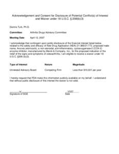 Disclosure Document for an 18 U