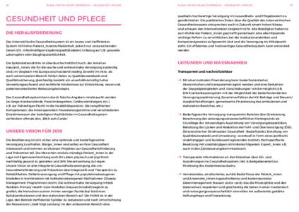 96  PLÄNE FÜR EIN NEUES ÖSTERREICH – GESUNDHEIT & PFLEGE GESUNDHEIT UND PFLEGE DIE HERAUSFORDERUNG