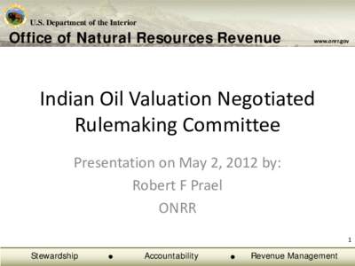 Indian Oil Valuation Negotiated Rulemaking Committee