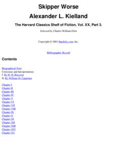 Skipper Worse Alexander L. Kielland The Harvard Classics Shelf of Fiction, Vol. XX, Part 3.