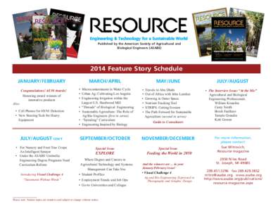 2014 Editorial Web Calendar