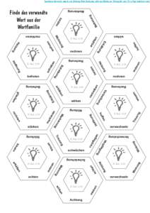 Tauschbörse Unterricht, www.tb-u.de (Achtung! Beim Ausdrucken sollte das Häkchen vor ‘Seitengröße’ oder ‘Fit to Page’ deaktiviert sein)  Finde das verwandte Wort aus der Wortfamilie