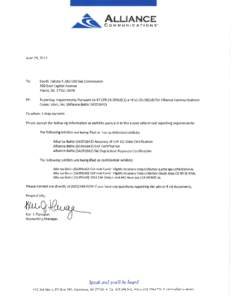 June 29,2012  To: South Dakota Public Utilities Commission 500 East Capitol Avenue