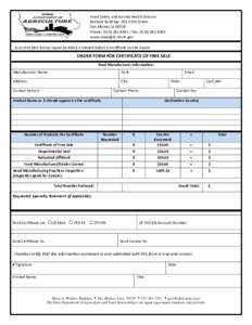 Food Safety and Animal Health Division Wallace Building– 502 E 9th Street  Des Moines IA 50319  Phone: (515) 281‐8597 / Fax: (515) 281‐4185  www.iowaagriculture.gov A current feed license 