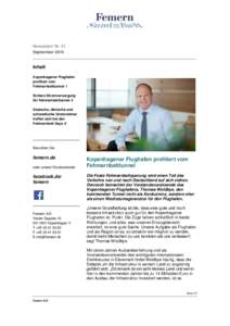 Newsletter Nr. 41 September 2014 Inhalt Kopenhagener Flughafen profitiert vom