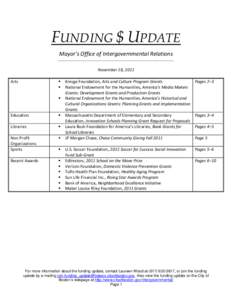 Funding Update November[removed]