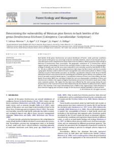 Determining the vulnerability of Mexican pine forests to bark beetles of the genus Dendroctonus Erichson (Coleoptera: Curculionidae: Scolytinae)