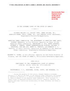 ***FOR PUBLICATION IN WEST’S HAWAI #I REPORTS AND PACIFIC REPORTER***  Electronically Filed Supreme Court SCWC[removed]MAY-2012