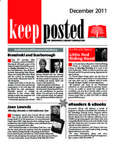 December[removed]keep posted THE GREENWICH LIBRARY NEWSLETTER