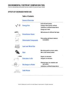 Environmental Footprint Comparison Tool - Effects of Decreased Water Use