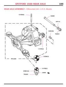 SPITFIRE 1500 REAR AXLE  100 rEAr AXLE ASSEmBLy—Differential Unit—U.S.A. Models)