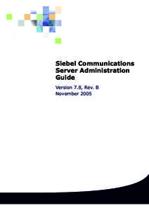 Siebel Communications Server Administration Guide