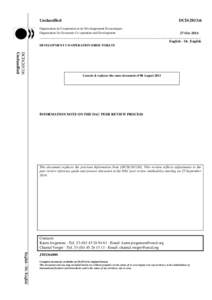 Economics / Development Assistance Committee / International development / Peer review / Humanitarian Response Index / Development aid / Patent examiner / African Peer Review Mechanism / OECD Environmental Performance Reviews / International economics / Aid / Development