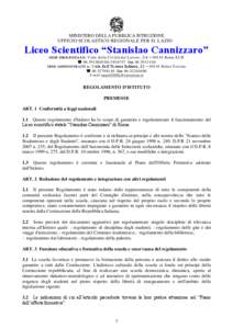 MINISTERO DELLA PUBBLICA ISTRUZIONE UFFICIO SCOLASTICO REGIONALE PER IL LAZIO Liceo Scientifico “Stanislao Cannizzaro” Viale della Civiltà del Lavoro, 2/d – 00144 Roma EUR  [removed][removed]fax[removed]