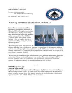 Microsoft Word - NEWS_CBMM_LogCanoeRaces_June23.doc