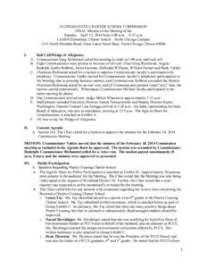 Illinois State Charter School Commission (SCSC) Meeting Minutes: April 15, 2014