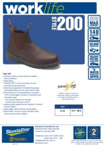 Style 200  Chestnut water resistant premium leather elastic side boot  Wide fitting  PORON® XRD™ in the heel strike zone for