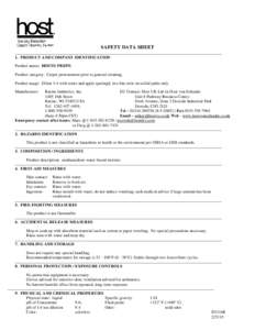 Page 2 HOST PREP SAFETY DATA SHEET ____________________________________________________________________________________________________________________________