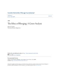 The Ethics of Blawging: A Genre Analysis