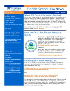 Florida School IPM News Volume 3, Number 2 Feb 16, 2012  In This Issue