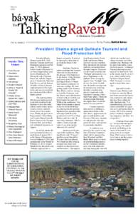 March 2012 Vol. 6, Issue 2  President Obama signed Quileute Tsunami and