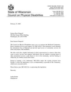 Letter supporting MiCASSA legislation