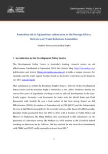 Development / International relations / Development aid / United States Agency for International Development / Official development assistance / AusAID / Development Assistance Committee / War in Afghanistan / Afghanistan / International economics / Aid / International development