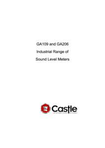 GA109 & GA206 Industrial Range Noise Meter Manual